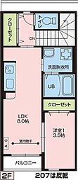 RS ResidenceII 1LDKの間取図画像