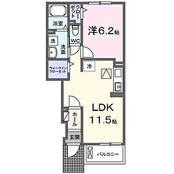トワ＆モア 1階1LDKの間取り