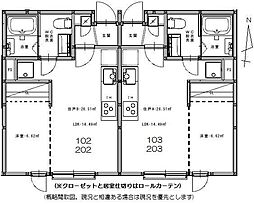 もりの丘アパートメント 1LDKの間取図画像