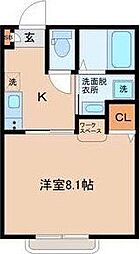 g-square出花 1Kの間取図画像