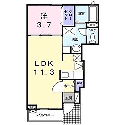 エムスリー 1LDKの間取図画像