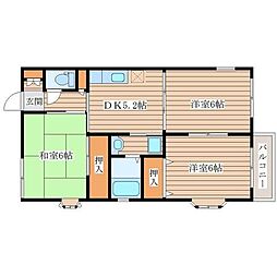 シュトラール弐番館 3DKの間取図画像