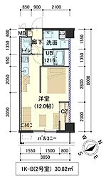 しゃとれ・向山 1Kの間取図画像