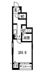コハル・ファミリアII 1階1Kの間取り