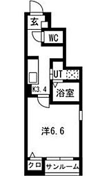 コハル・ファミリアII 1階1Kの間取り