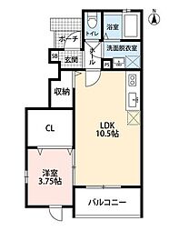 メゾンマスト愛子駅前 1LDKの間取図画像