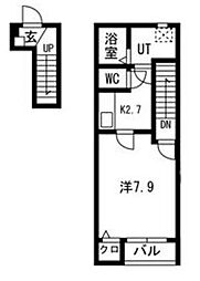 コハル・ファミリアII 2階1Kの間取り