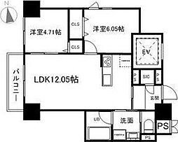 グラン・ドミール小田原山本丁 2LDKの間取図画像