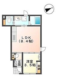 ヒールコート1 1LDKの間取図画像