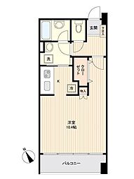 ラドゥセール榴ヶ岡 ワンルームの間取図画像
