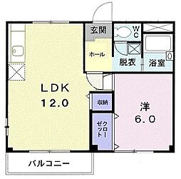 ハイムたかはし 1LDKの間取図画像