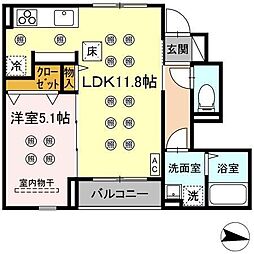 D-ROOM富沢西5丁目 1LDKの間取図画像