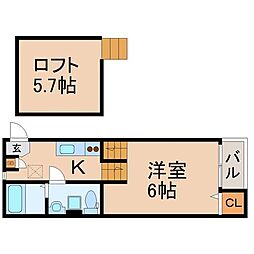プレジデンス宮町 1Kの間取図画像