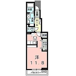 ウェルデンス仙台小田原B ワンルームの間取図画像