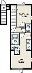 Efforiadyo 1LDKの間取図画像
