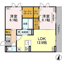 Abundant1 2LDKの間取図画像
