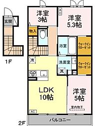 トリシア中條 B 3LDKの間取図画像