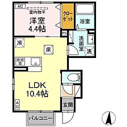 La Vierge II 1LDKの間取図画像