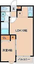 Grand Chariot K 大和町 2階1LDKの間取り