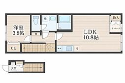 仙台市太白区西中田6丁目アパート 1LDKの間取図画像