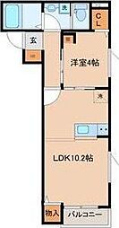 Grand Chariot K 大和町 1階1LDKの間取り