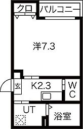 仙台市太白区向山4丁目アパート 1Kの間取図画像