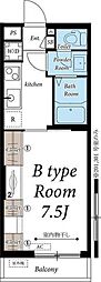 マリウスヒル仙台1 3階1Kの間取り