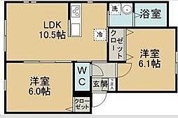 仮称南光台6丁目新築2LDKアパート 2LDKの間取図画像