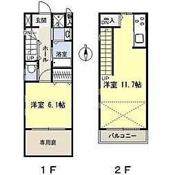 プリヴェール中山 1LDKの間取図画像