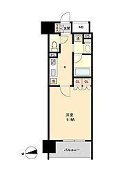 レジディア榴岡West 1Kの間取図画像