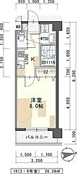 ヴィンテージ北山 1Kの間取図画像