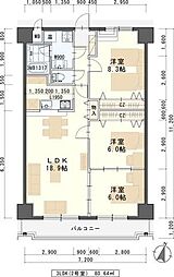 ラ・トゥール 3LDKの間取図画像