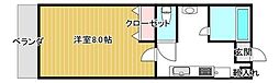 アスコット岩切駅前 1Kの間取図画像