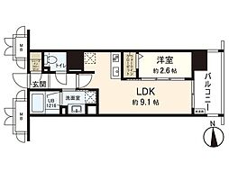 シーズンフラッツ仙台鉄砲町 1LDKの間取図画像