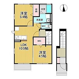 メゾンフラン 2LDKの間取図画像