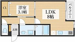 フォリアル長町グランデ 1LDKの間取図画像