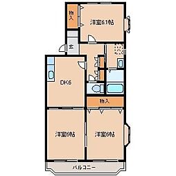 パステル壱番館 3DKの間取図画像