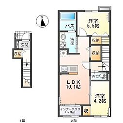 Las Colinas 2LDKの間取図画像