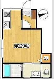 フォワード連坊 ワンルームの間取図画像