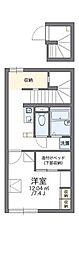 レオパレスサニーサイドハイツ 1Kの間取図画像
