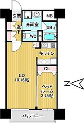 上杉ガーデンスクエア 1LDKの間取図画像