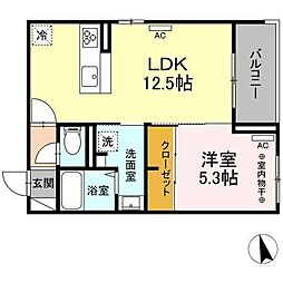D-ROOM卸町1 1LDKの間取図画像