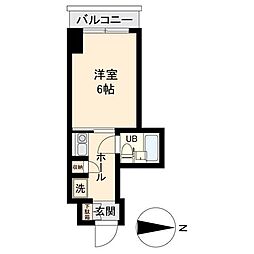 アソルティ東二番丁 ワンルームの間取図画像