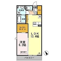 D-room泉中央 1LDKの間取図画像
