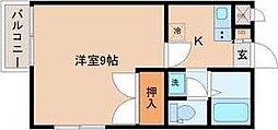 STAYニュータイプビル 4階1Kの間取り