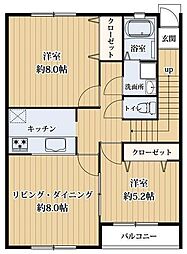 SKY・WINDB 2LDKの間取図画像