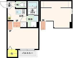 スカイコート 1Kの間取図画像