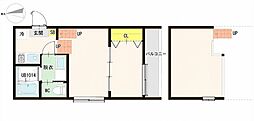 フランベル東照宮 1DKの間取図画像