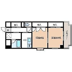 ロイヤルヒルズ泉中央 2階2Kの間取り