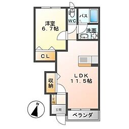コンフォーティア 1LDKの間取図画像